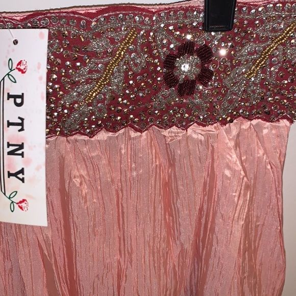 Striped Silk Maxi Skirt With Side Zipper - Picture 2 of 6